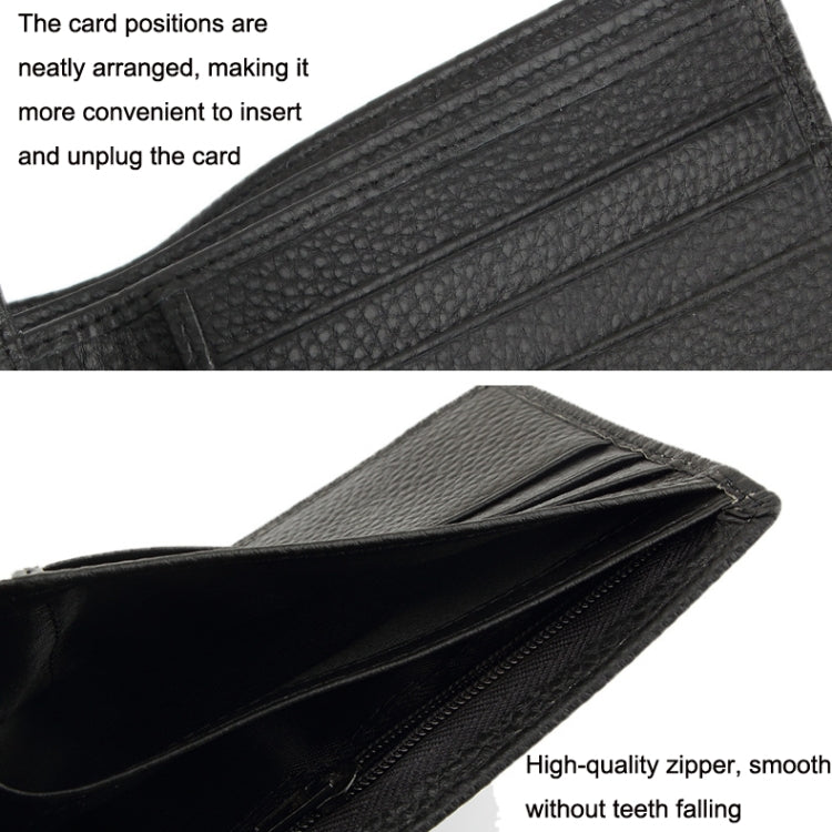 RFID Anti-theft First Layer Cowhide Coin Purse Men Wallet, K-8018