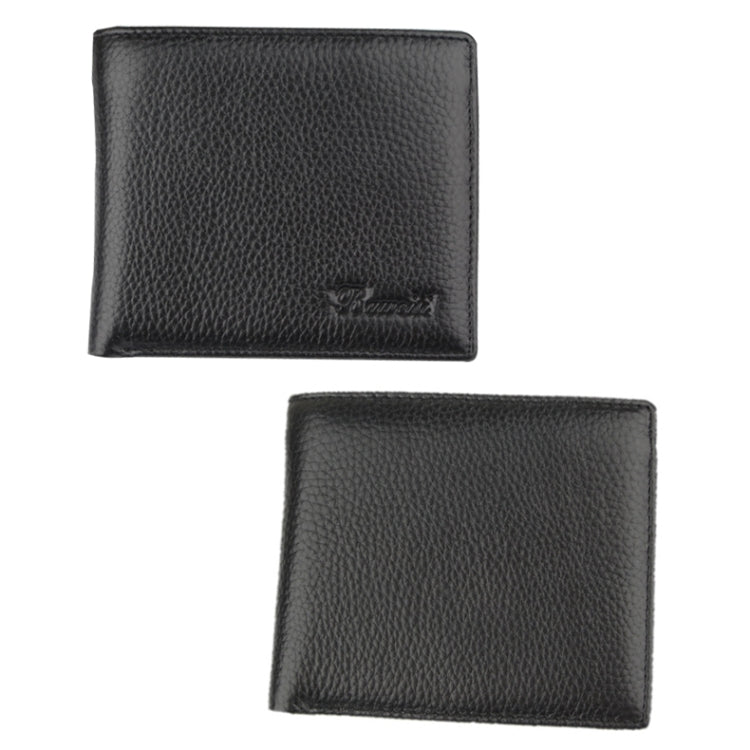 RFID Anti-theft First Layer Cowhide Coin Purse Men Wallet, K-8018