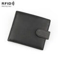 Anti-Theft Brush RFID Men Wallet Short Strap Button Multi-Card Layer Men Wallet, K-8006