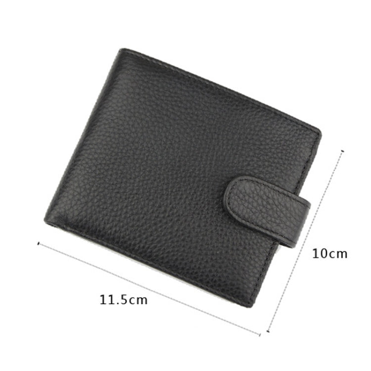 Anti-Theft Brush RFID Men Wallet Short Strap Button Multi-Card Layer Men Wallet, K-8006
