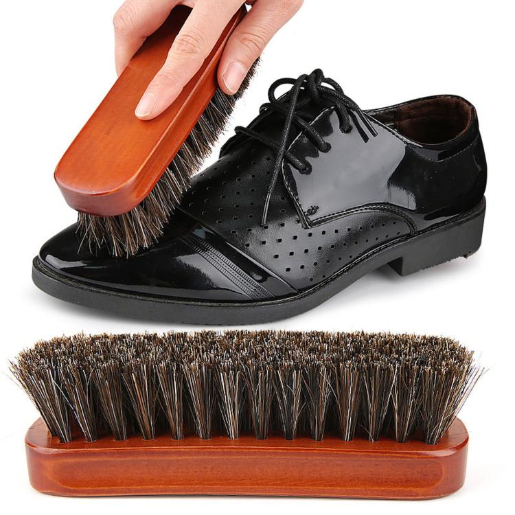 Horse Mane Shoes Brush Mahogany Brush Fur Shoes Cleaning And Dust Brush, Shoes Dust Brush