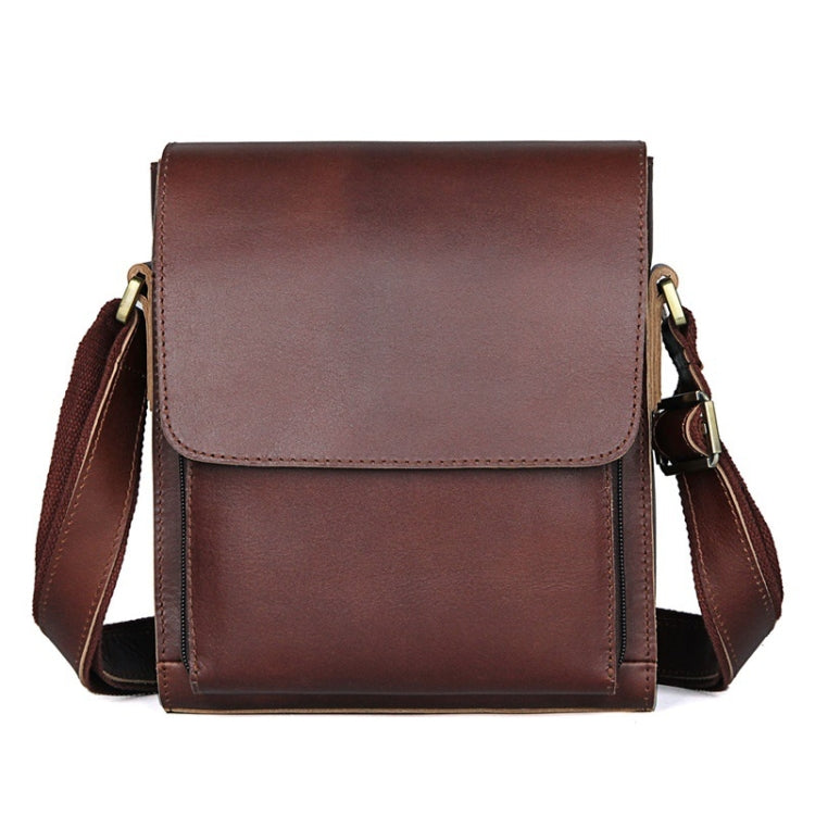 Vintage Crazy Horse Leather Men Shoulder Bag Messenger Bag, Brown, Dark Brown