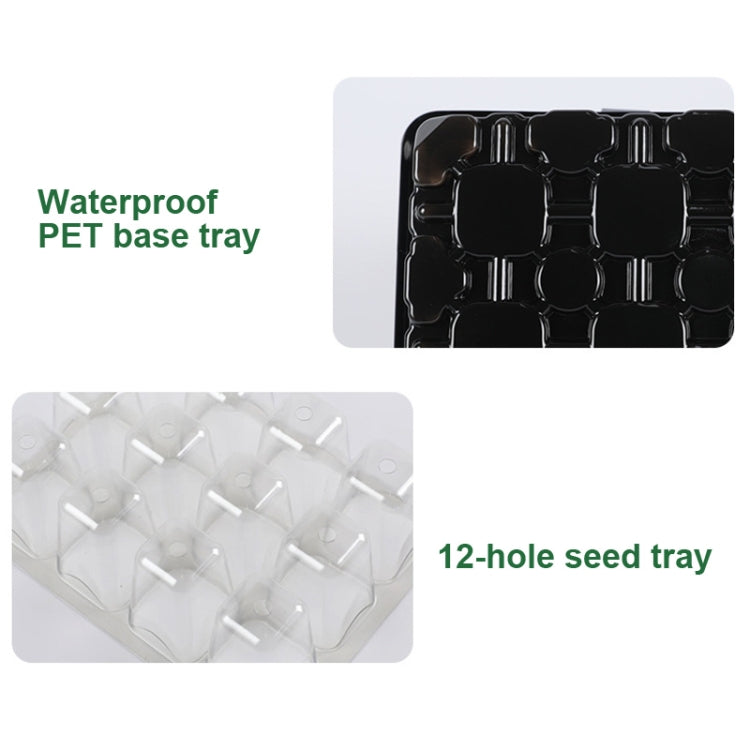 5 Set Plant Seed Starter Trays Kit,Seedling Tray Starter With Grow Light, Black, Green