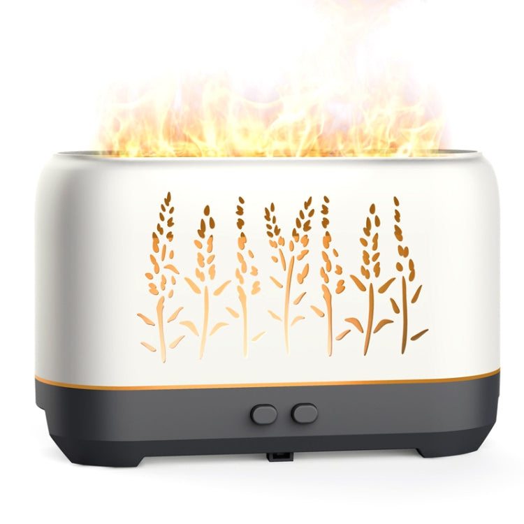 YX-1690 Wood Grain Aroma Diffuser Hollow Flame Humidifier, White, Black, Shallow Wooden Grain