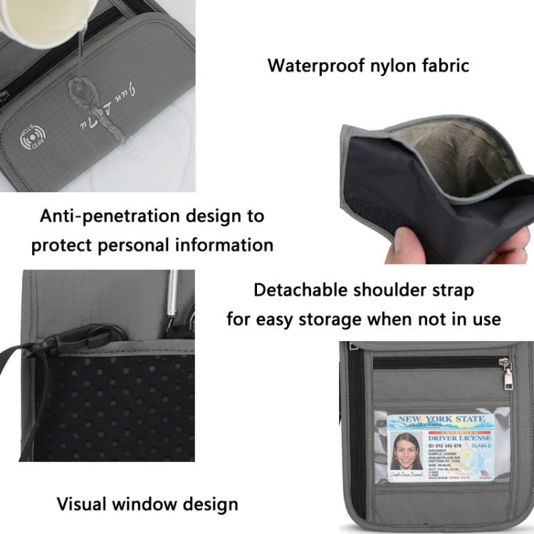 JunLeTu Multifunctional Messenger RFID Anti-Theft Passport Storage Bag, Green, Blue, Purple, Black, Red, Light Grey, Iron Gray
