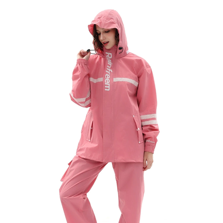 Raninfreem Outdoor Fashion Double Riding Reflection Raincoat Rain Pants Suit, S, M, L, XL