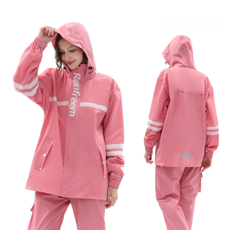 Raninfreem Outdoor Fashion Double Riding Reflection Raincoat Rain Pants Suit, S, M, L, XL