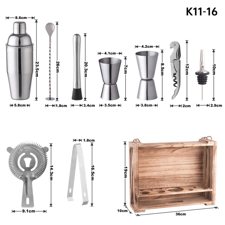 10 In 1 Stainless Steel Bartending Set, K11-16