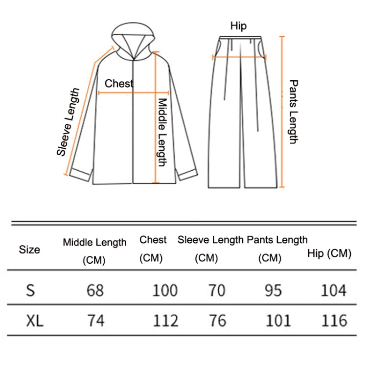 Rainfreem Outdoor Reflective Fashion Split Raincoat Rain Pants Set, S, XL