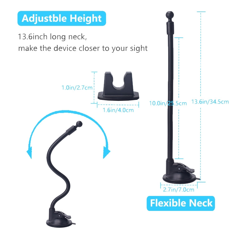 Suction Cup Long Soft Hose Windshield Car Mobile Phone Clip Bracket