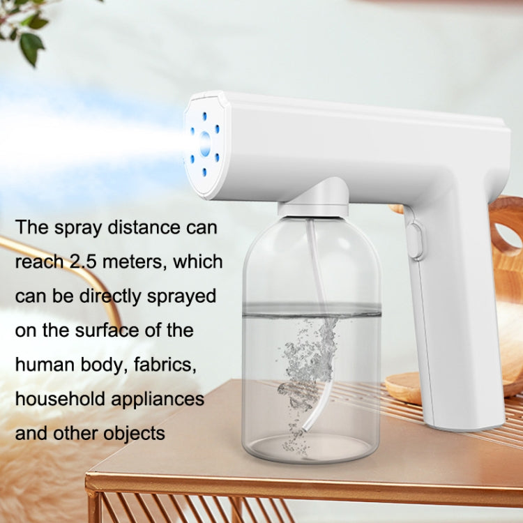 R2 Handheld Portable Blue Light Nano Spray Sterilizer, White, Black