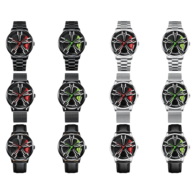 FNGEEN L001 Motorcycle Element Wheel Metal Men Watch, Black steel Red Surface, Black Steel Green Surface, White Steel Red Surface, White Steel Green Surface, Black Net Black Steel Red Surface, Black Net Black Steel Green Surface                        ...