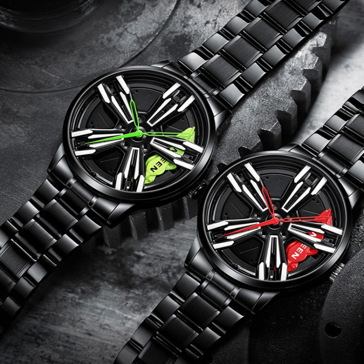 FNGEEN L001 Motorcycle Element Wheel Metal Men Watch, Black steel Red Surface, Black Steel Green Surface, White Steel Red Surface, White Steel Green Surface, Black Net Black Steel Red Surface, Black Net Black Steel Green Surface                        ...