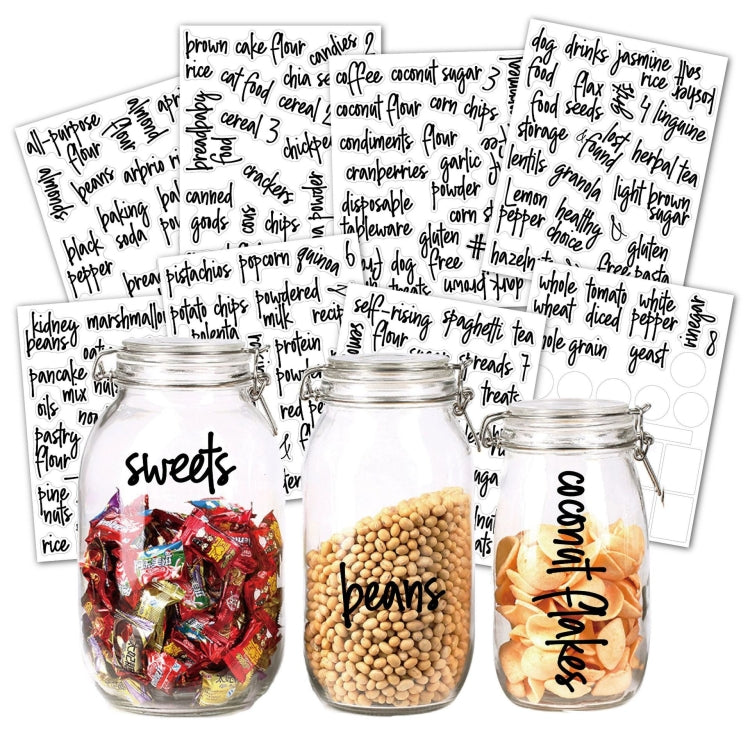 168 PCS Pantry Storage Stickers Waterproof and Oil-proof Food Label Stickers