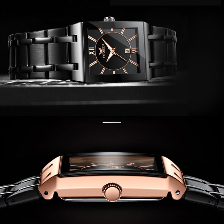 FNGEEN 3627 Waterproof Calendar Men Square Watch, Full Gold Black Surface, Full Gold Gold Surface, Black Belt Rose Shell Black Surface, Black Belt Gold Shell Black Surface, Black Belt Black Shell Black Surface, White Steel White Surface                ...