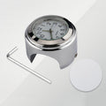 Aluminum Alloy Plating Motorcycle Handlebar Clock, Clock Silver Shell White Background, Clock Black Shell White Background, Clock Black Shell Black Background, Clock Silver Shell Black Background