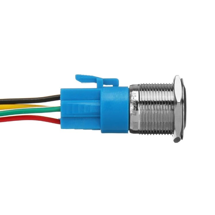 2 PCS 19mm Car Modified Metal Waterproof Button Flat Switch With Light, Color:, Self-lock Green Light