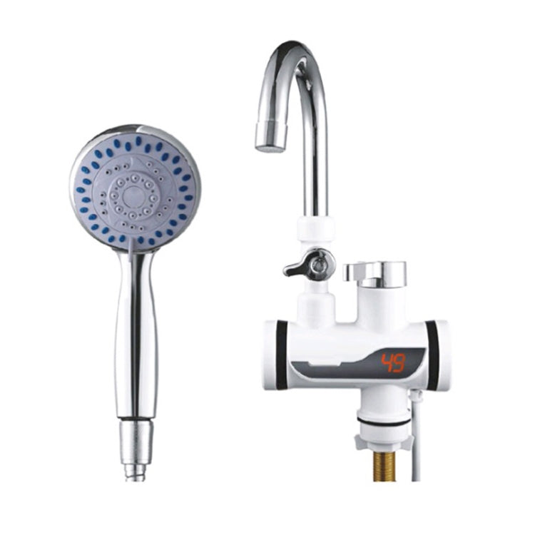 Kitchen Hot and Cold Dual-use Instant Faucets EU Plug, Style:, Oblique Screen Type, Round Screen Type, Square Screen Type