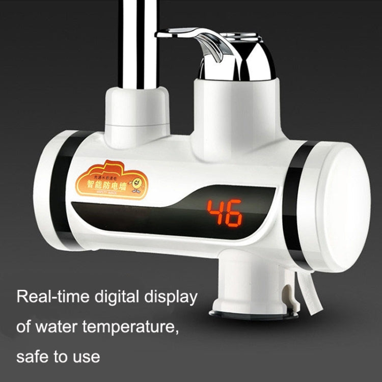 Kitchen Hot and Cold Dual-use Instant Faucets EU Plug, Style:, Oblique Screen Type, Round Screen Type, Square Screen Type