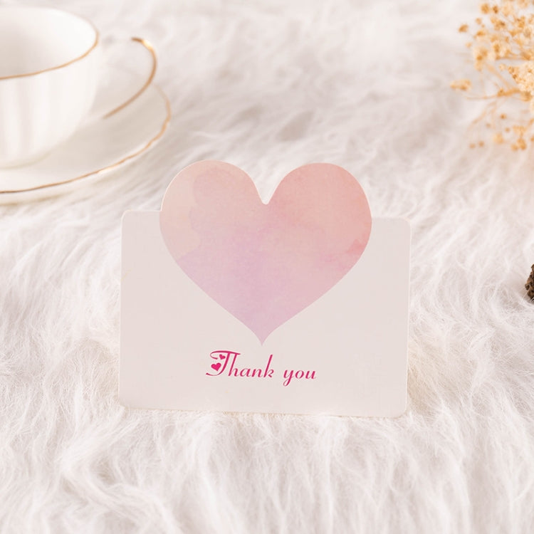 100 PCS A368 Heart Shape Thanks Greeting Card, Light Orange, Lignt Pink, Light Blue, Symphony, Purple Pink, Purple Blue, Best Blessings, I Love You, Full of Happiness, Happy Birthday, Special for You, Happy Every Day
