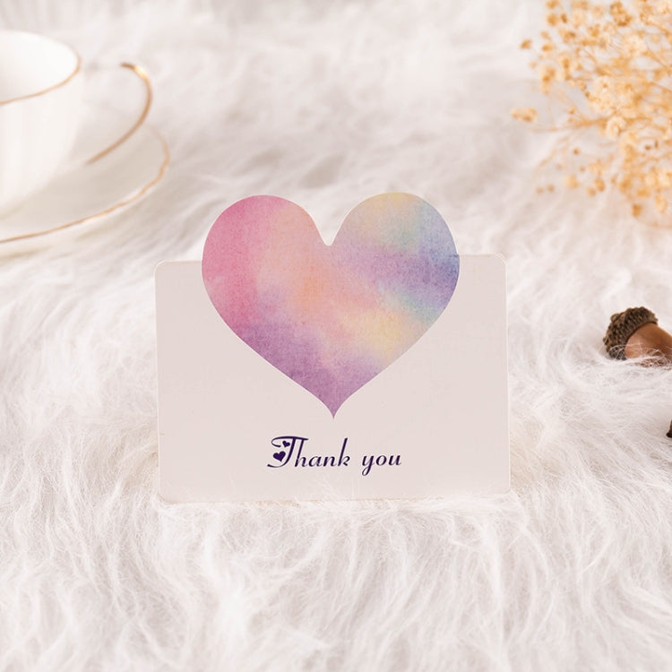 100 PCS A368 Heart Shape Thanks Greeting Card, Light Orange, Lignt Pink, Light Blue, Symphony, Purple Pink, Purple Blue, Best Blessings, I Love You, Full of Happiness, Happy Birthday, Special for You, Happy Every Day