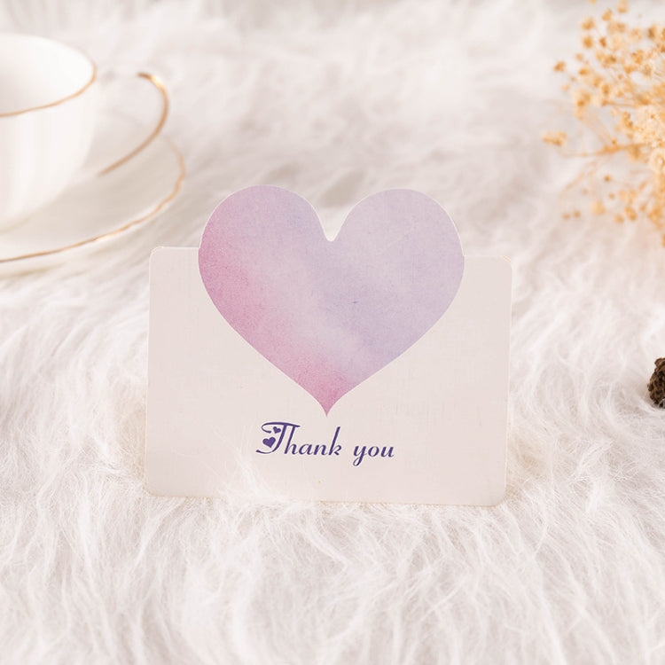 100 PCS A368 Heart Shape Thanks Greeting Card, Light Orange, Lignt Pink, Light Blue, Symphony, Purple Pink, Purple Blue, Best Blessings, I Love You, Full of Happiness, Happy Birthday, Special for You, Happy Every Day