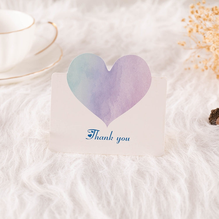100 PCS A368 Heart Shape Thanks Greeting Card, Light Orange, Lignt Pink, Light Blue, Symphony, Purple Pink, Purple Blue, Best Blessings, I Love You, Full of Happiness, Happy Birthday, Special for You, Happy Every Day