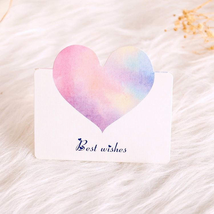 100 PCS A368 Heart Shape Thanks Greeting Card, Light Orange, Lignt Pink, Light Blue, Symphony, Purple Pink, Purple Blue, Best Blessings, I Love You, Full of Happiness, Happy Birthday, Special for You, Happy Every Day