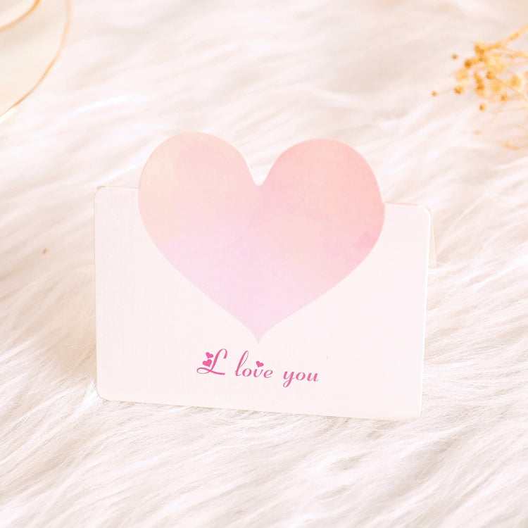 100 PCS A368 Heart Shape Thanks Greeting Card, Light Orange, Lignt Pink, Light Blue, Symphony, Purple Pink, Purple Blue, Best Blessings, I Love You, Full of Happiness, Happy Birthday, Special for You, Happy Every Day