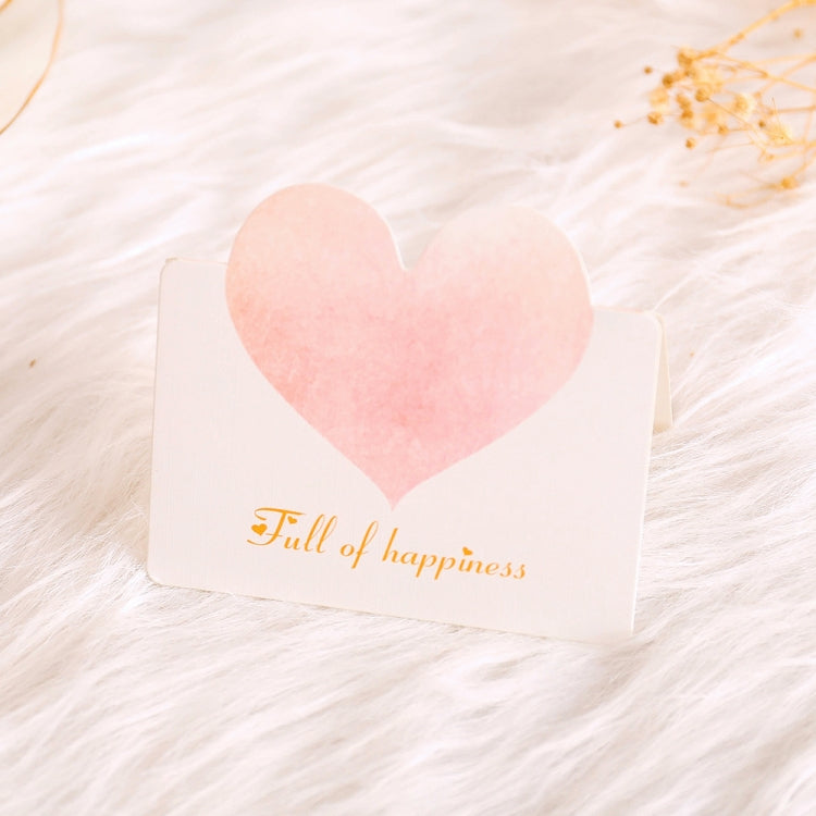 100 PCS A368 Heart Shape Thanks Greeting Card, Light Orange, Lignt Pink, Light Blue, Symphony, Purple Pink, Purple Blue, Best Blessings, I Love You, Full of Happiness, Happy Birthday, Special for You, Happy Every Day