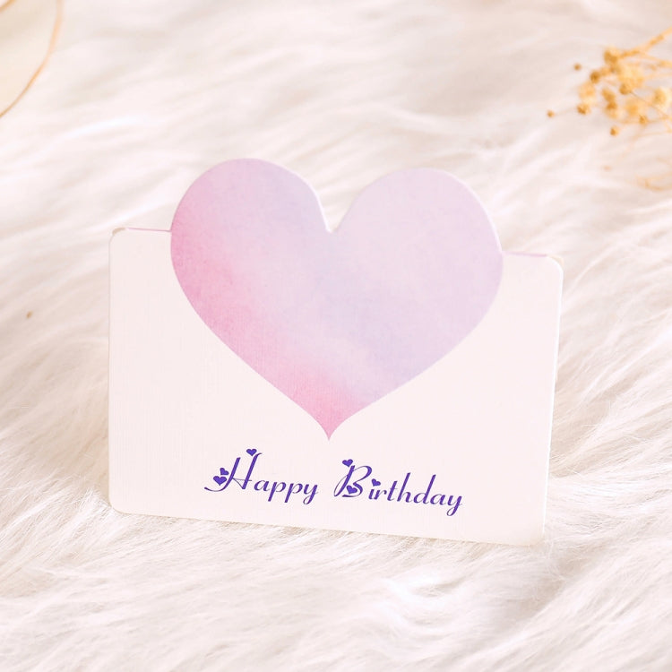 100 PCS A368 Heart Shape Thanks Greeting Card, Light Orange, Lignt Pink, Light Blue, Symphony, Purple Pink, Purple Blue, Best Blessings, I Love You, Full of Happiness, Happy Birthday, Special for You, Happy Every Day
