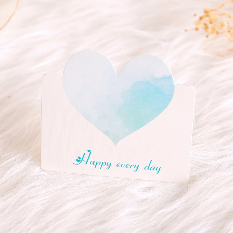 100 PCS A368 Heart Shape Thanks Greeting Card, Light Orange, Lignt Pink, Light Blue, Symphony, Purple Pink, Purple Blue, Best Blessings, I Love You, Full of Happiness, Happy Birthday, Special for You, Happy Every Day