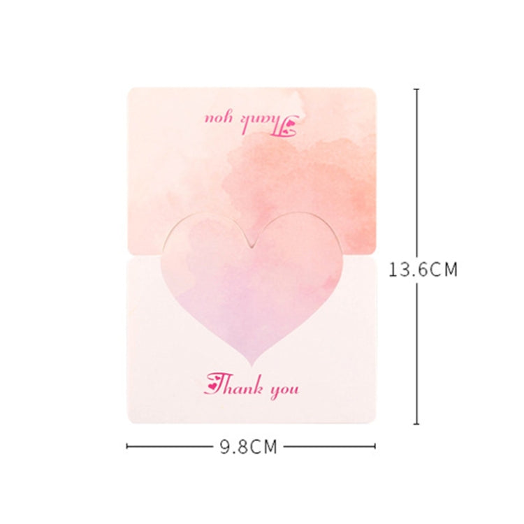 100 PCS A368 Heart Shape Thanks Greeting Card, Light Orange, Lignt Pink, Light Blue, Symphony, Purple Pink, Purple Blue, Best Blessings, I Love You, Full of Happiness, Happy Birthday, Special for You, Happy Every Day