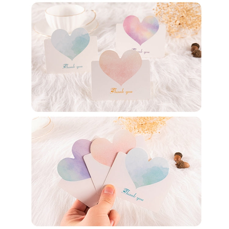 100 PCS A368 Heart Shape Thanks Greeting Card, Light Orange, Lignt Pink, Light Blue, Symphony, Purple Pink, Purple Blue, Best Blessings, I Love You, Full of Happiness, Happy Birthday, Special for You, Happy Every Day