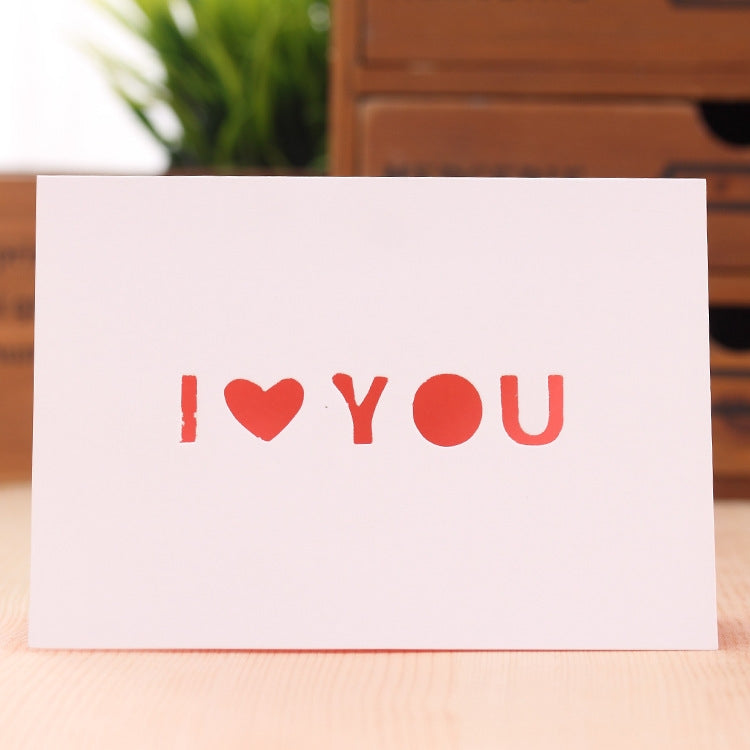 10 PCS A-035 Large Hollow Letters Holiday Greeting Card, I Love You, For You, Happy, Forever, Smile, 365 Days, Best Wishes, Going