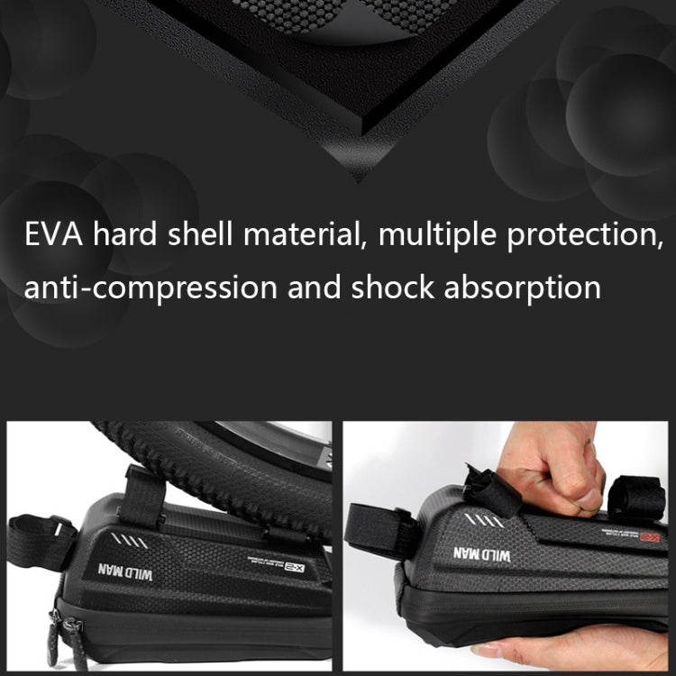 WILD MAN X2 1L Hard Shell EVA Bicycle Front Beam Bag, X2 1L (Black), X2 1L (Red)