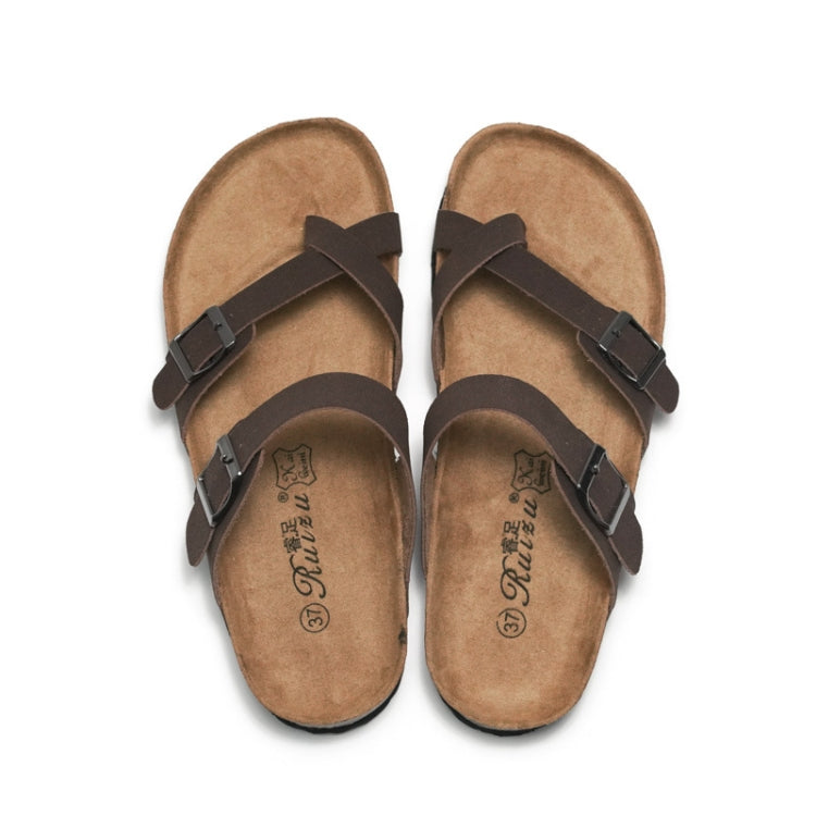 Ruizu Couple Cork Slippers Beach Shoes Flip Flops, 35, 36, 37, 38, 39, 40, 41, 42, 43