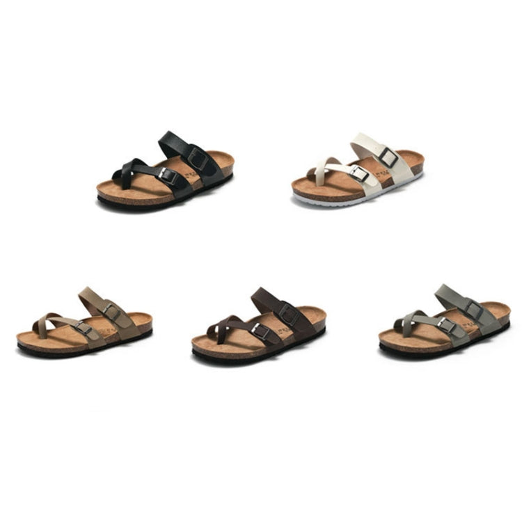 Ruizu Couple Cork Slippers Beach Shoes Flip Flops, 44, 45