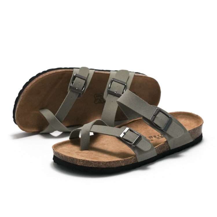 Ruizu Couple Cork Slippers Beach Shoes Flip Flops, 44, 45