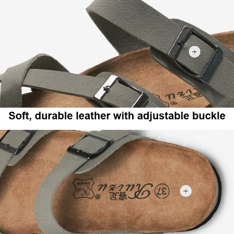 Ruizu Couple Cork Slippers Beach Shoes Flip Flops, 44, 45