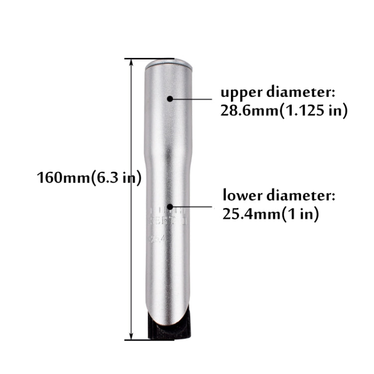 FMFXTR Road Bike Front Fork Stem Modified Height Increaser Handlebar Core Riser, 25.4mm Silver, 22.2mm Black, 25.4mm Black, 22.2mm Silver