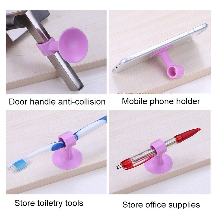 10 PCS Medium Silicone Door Suction Punch-free Door Handle Anti-collision Door Resistance, White, Blue, Orange, Pink, Green