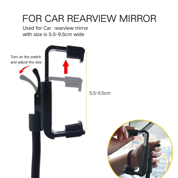 Car Rearview Mirror Hose Bracket Mobile Phone Clip Universal Navigation Bracket, H59+C38
