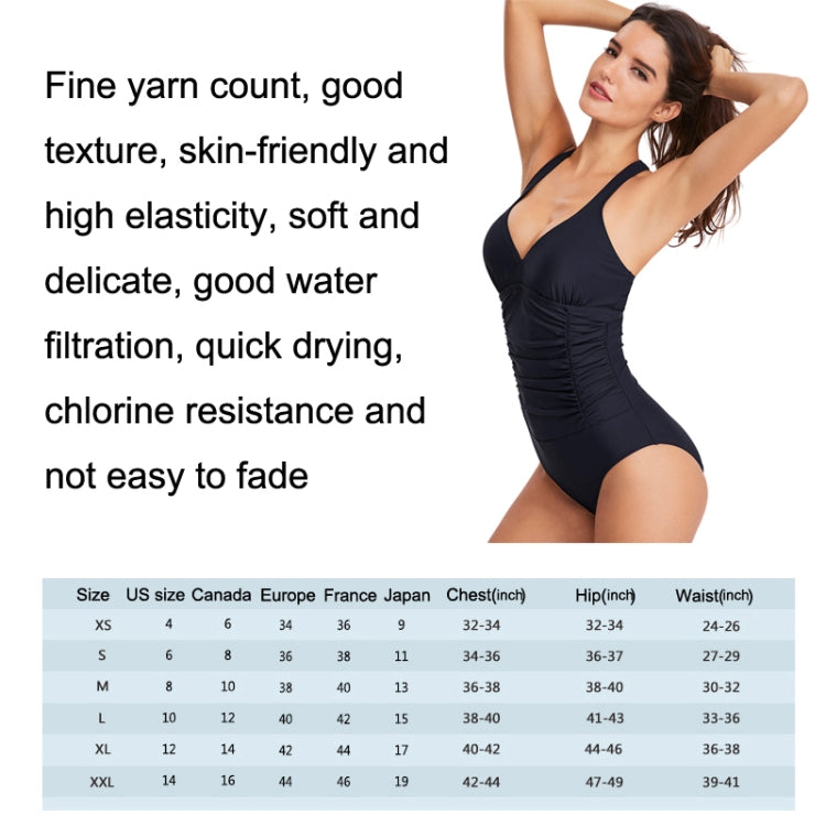 HS18110 Women Belly Cover One-Piece Swimsuit With Chest Pad, S, M, L, XL, XXL
