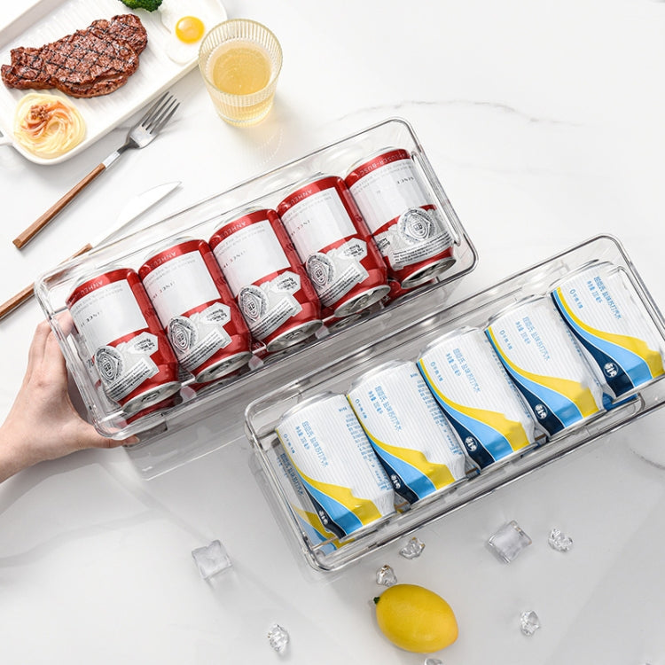 Transparent 2 Layer Automatic Roll-off Cans Beverage Refrigerated Storage Box, Transparent 2 Layer