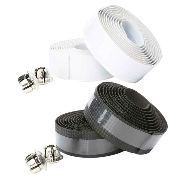1 Pair Carbon Fiber Texture Road Bike Ties Snakeskin Handlebar Ties, Black, White