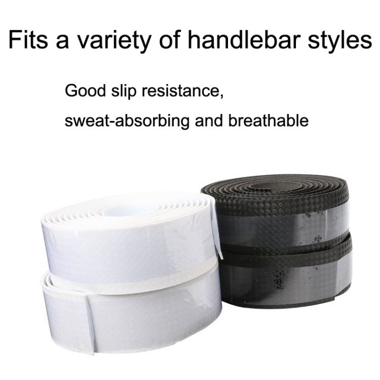 1 Pair Carbon Fiber Texture Road Bike Ties Snakeskin Handlebar Ties, Black, White