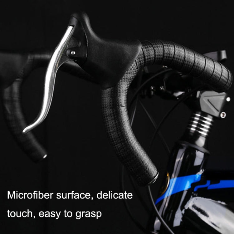 1 Pair Carbon Fiber Texture Road Bike Ties Snakeskin Handlebar Ties, Black, White