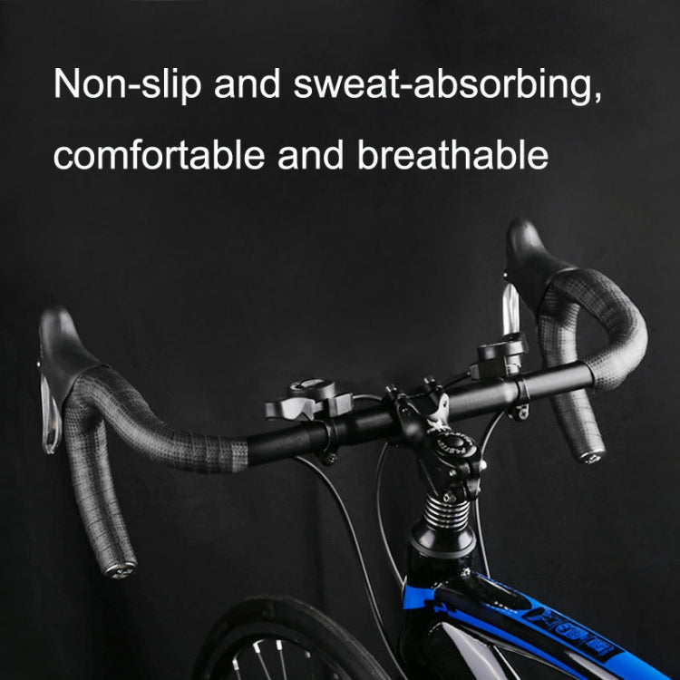 1 Pair Carbon Fiber Texture Road Bike Ties Snakeskin Handlebar Ties, Black, White