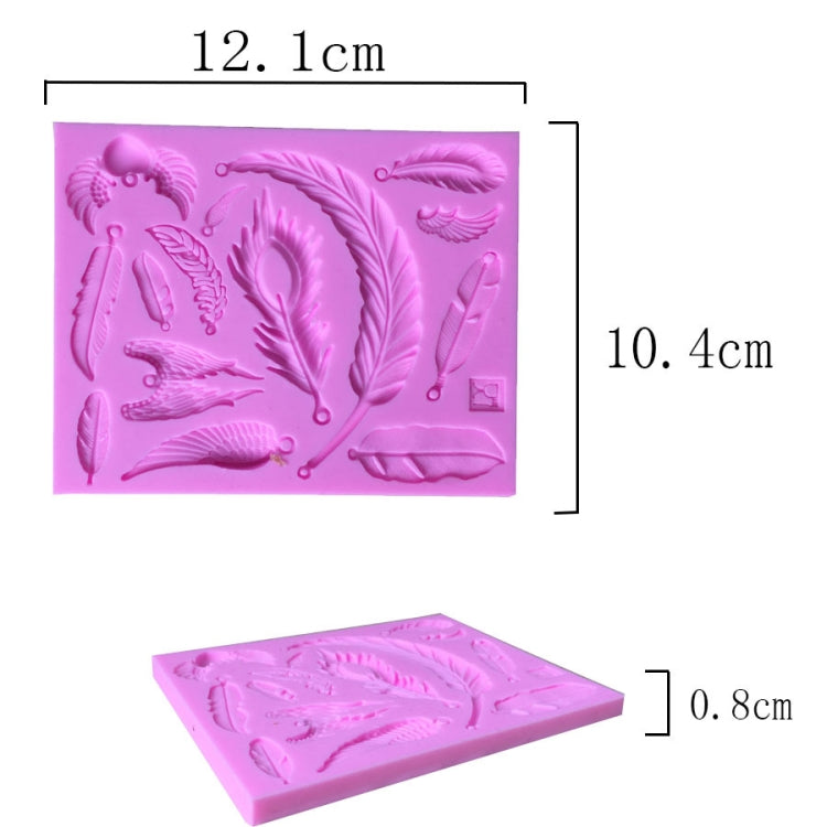 2 PCS Feather Shaped Fondant Cake Silicone Mold Baking Cake Decorating Tools, Feather Shaped